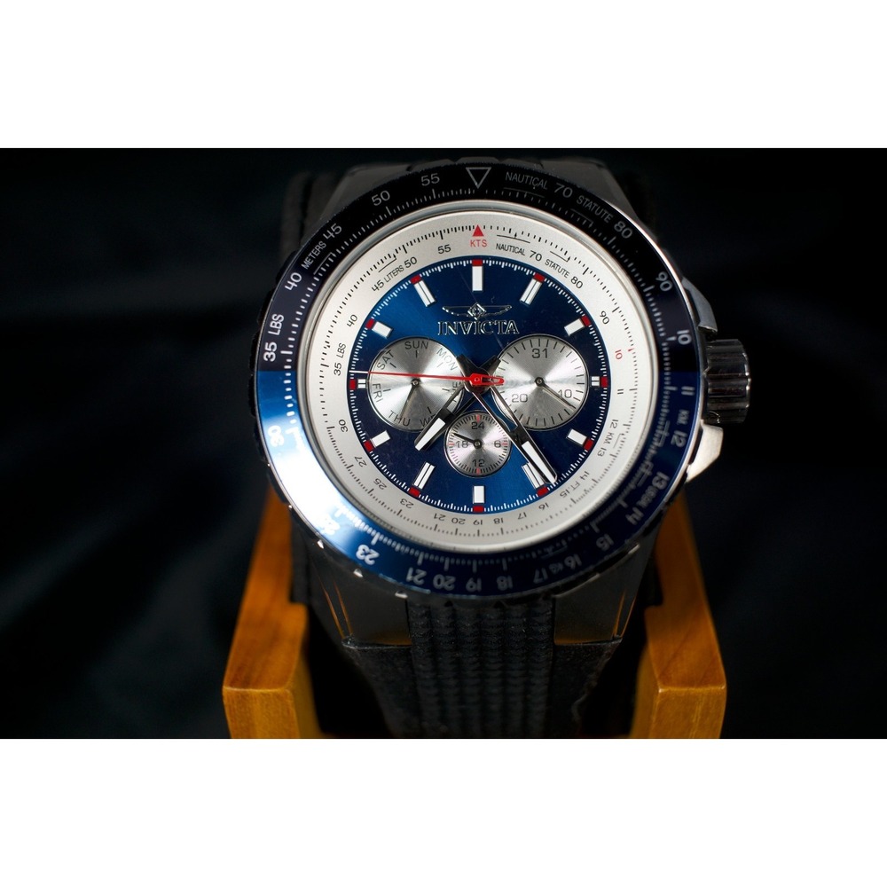 "The Crossing Watch" Invicta Aviator 32916 Quartz Watch 49mm Blue Dial New Batt